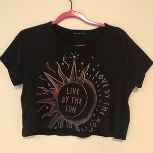 Black urban outfitters cropped t shirt